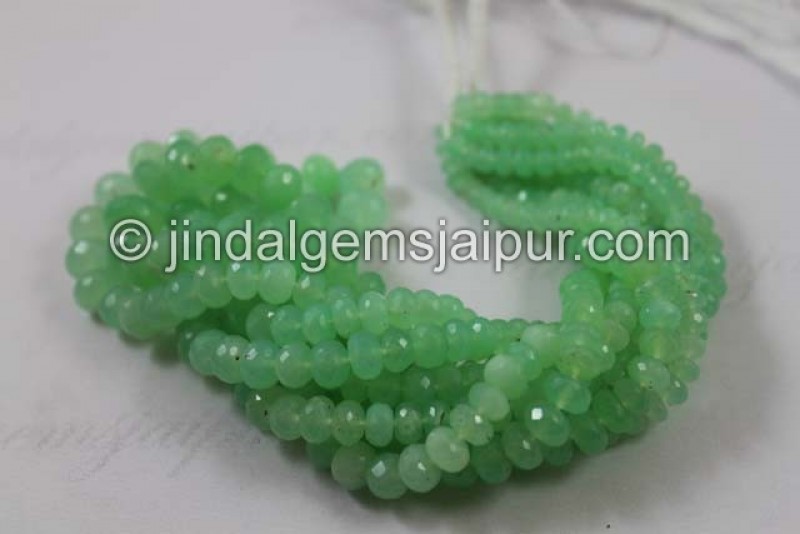 Mint Chrysoprase Far Faceted Roundelle Beads